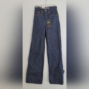 24 Ribcage Wide Leg Dark Wash Levi Jeans